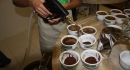 Preparing for a cupping session of Nucoffee's at Wolthers Brazil